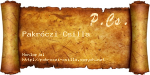 Pakróczi Csilla névjegykártya